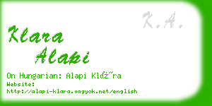 klara alapi business card